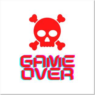 Game Over Fun Gamer Apparel Posters and Art
